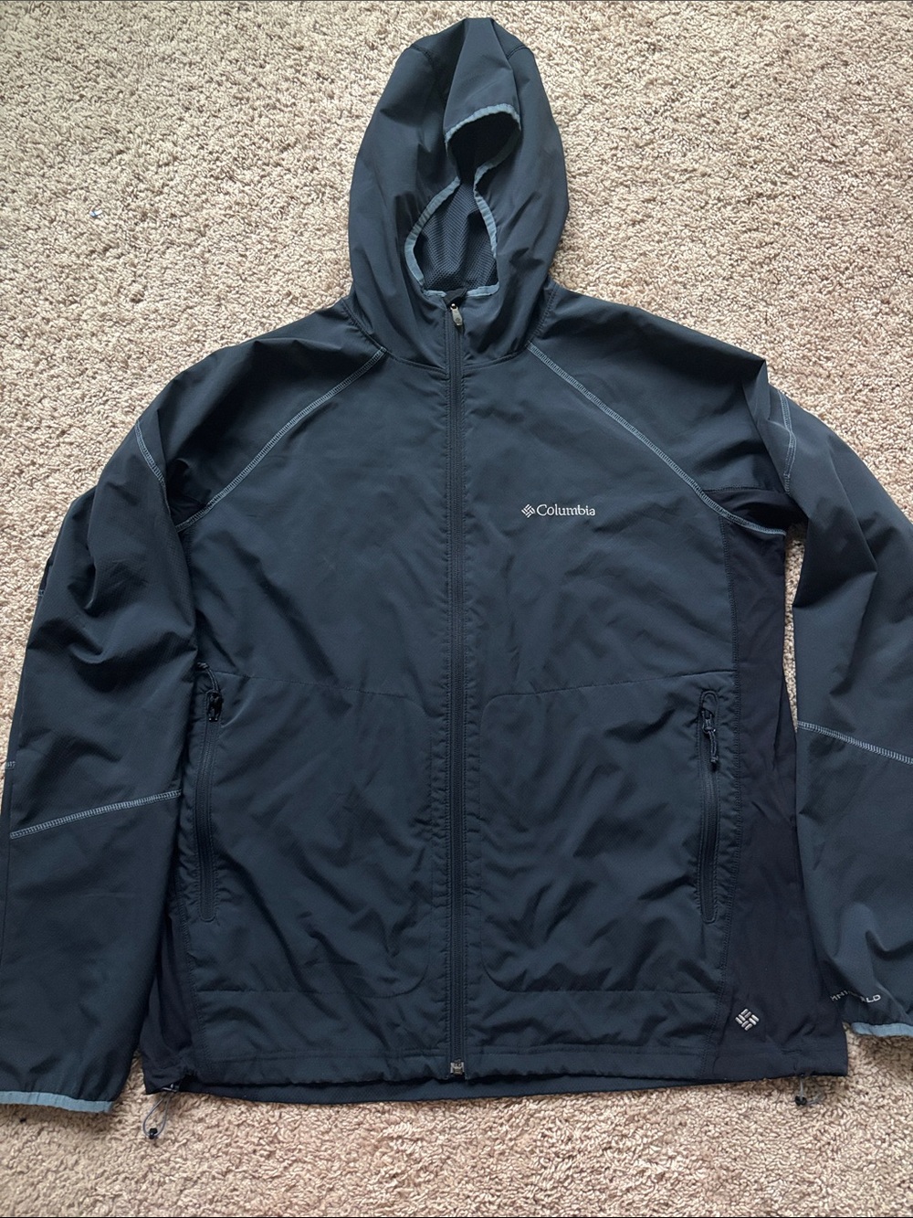 Columbia Men’s Navy Hooded Windbreaker Jacket XXL